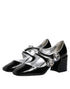 Dolce & Gabbana Black Patent Leather Crystal Mary Jane Pumps Shoes